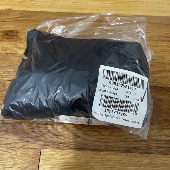 J.CREW Ruffle Button-up Shirt in Crinkle Chiffon Size 4 Black NEW Modern CF436 - Picture 16 of 16